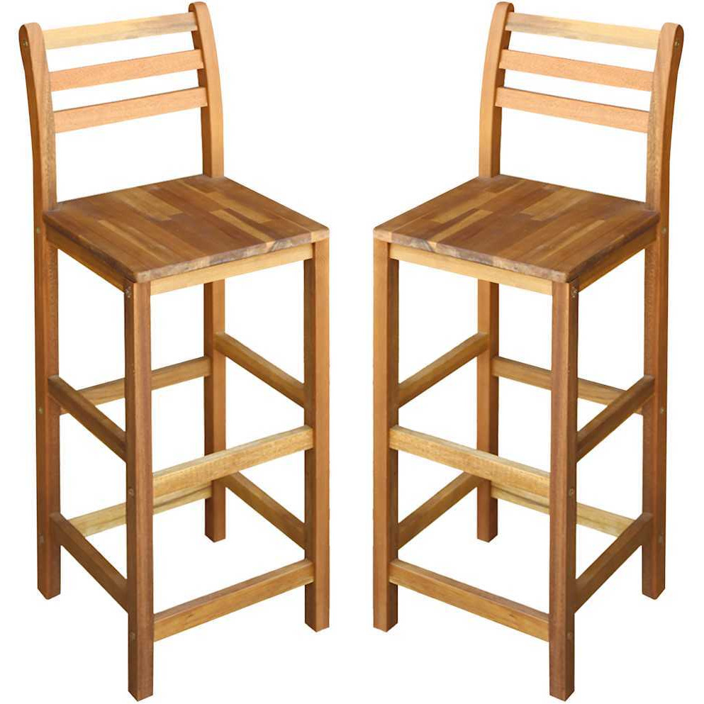 Vidaxl Bar Chairs 2 Pcs Solid Acacia Wood