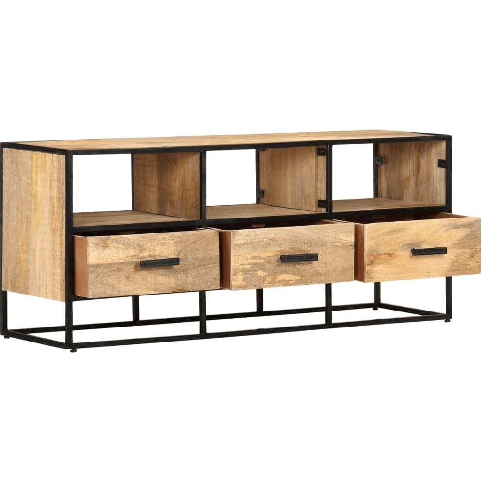 Vidaxl Tv Cabinet 43.3"&quotX11.8"&quotX17.7"" Rough Mango Wood