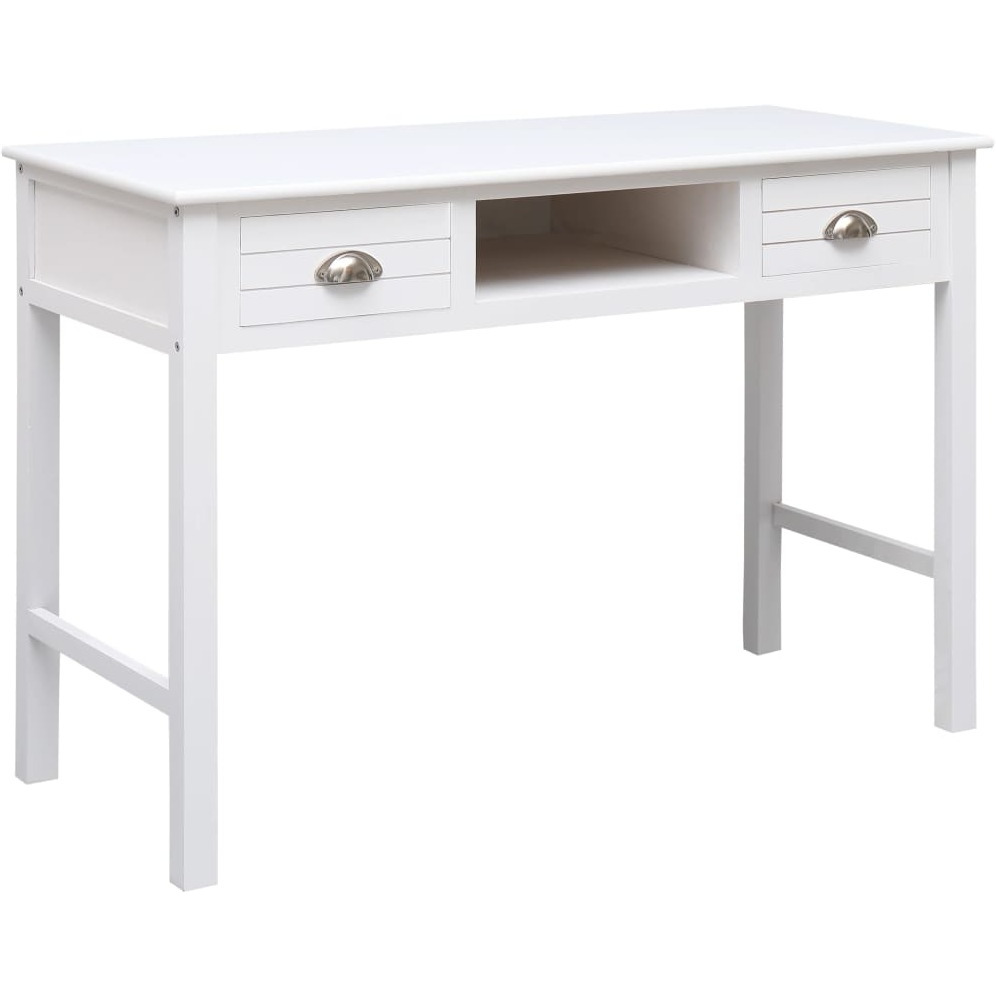 Vidaxl Writing Desk White 43.3"&quotX17.7"&quotX29.9"" Wood