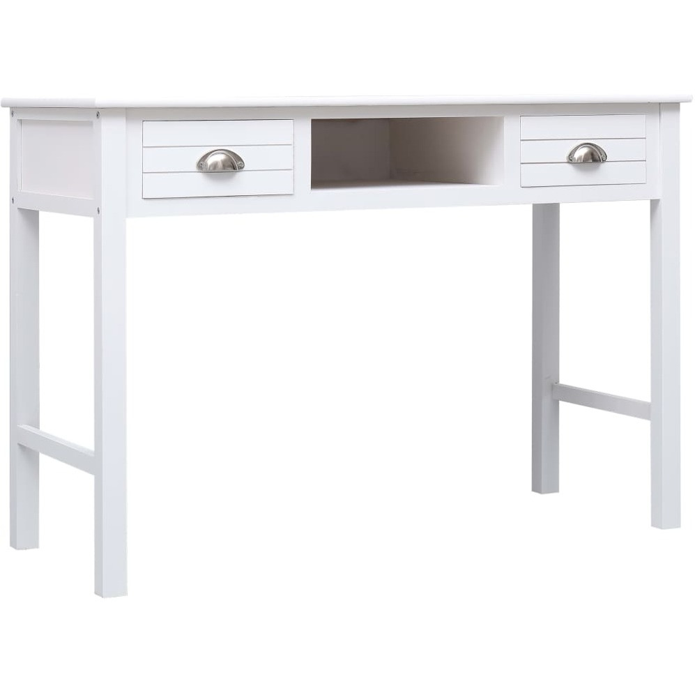 Vidaxl Writing Desk White 43.3"&quotX17.7"&quotX29.9"" Wood