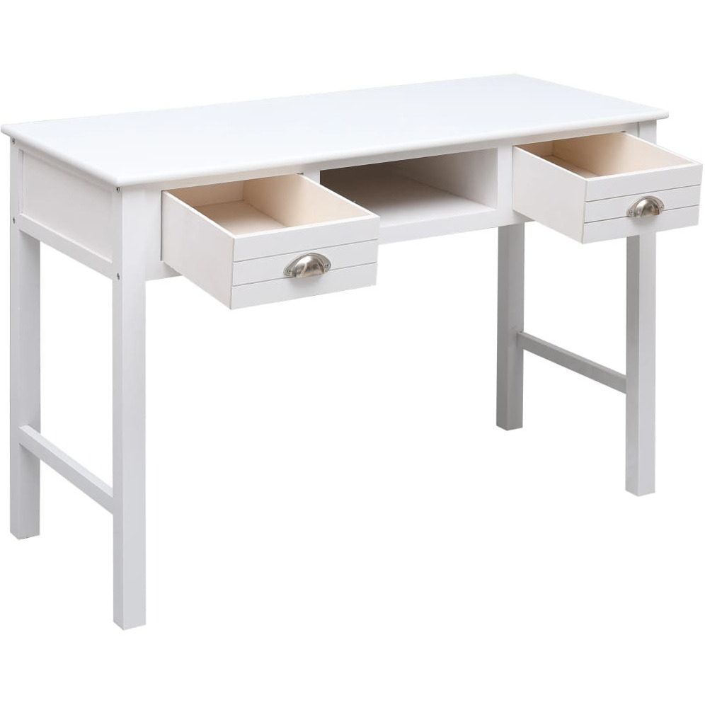 Vidaxl Writing Desk White 43.3"&quotX17.7"&quotX29.9"" Wood