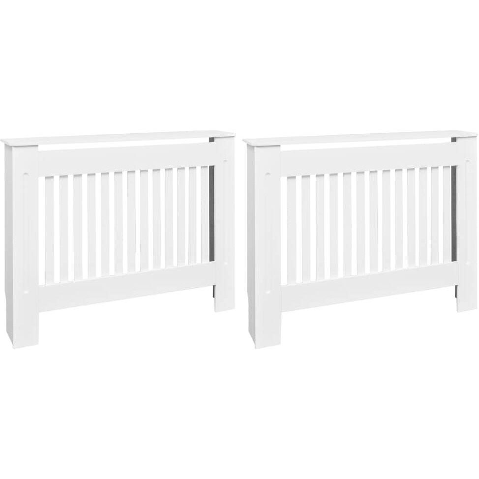 Vidaxl Radiator Covers 2 Pcs White Mdf 44.1""
