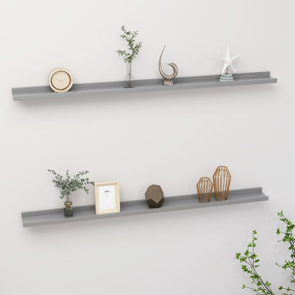 Vidaxl Wall Shelves 2 Pcs Gray 45.3"&quotX3.5"&quotX1.2""