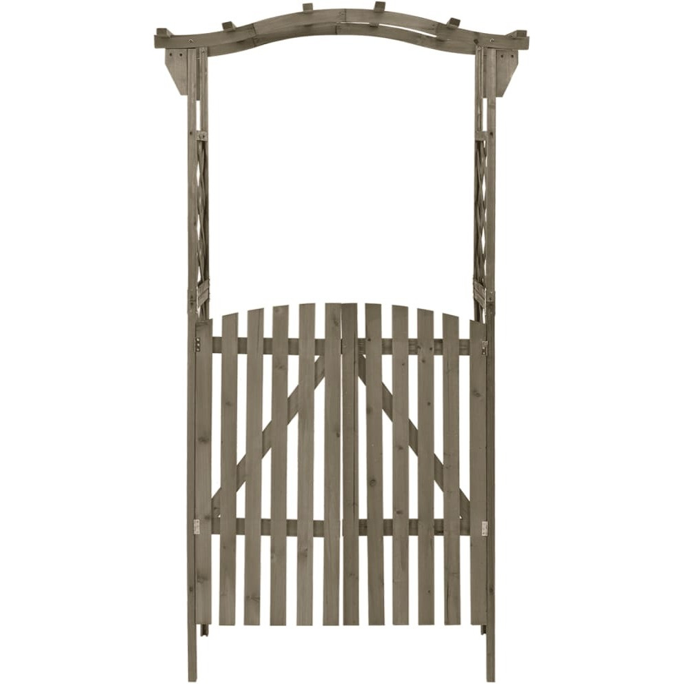 Vidaxl Pergola With Gate 45.7"&quotX15.7"&quotX80.3"" Gray Solid Firwood