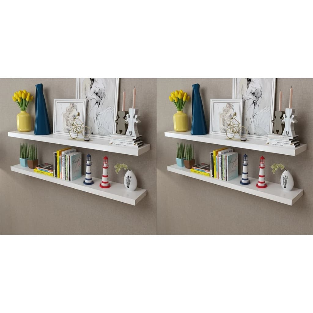 Vidaxl Wall Shelves 4 Pcs White 47.2""