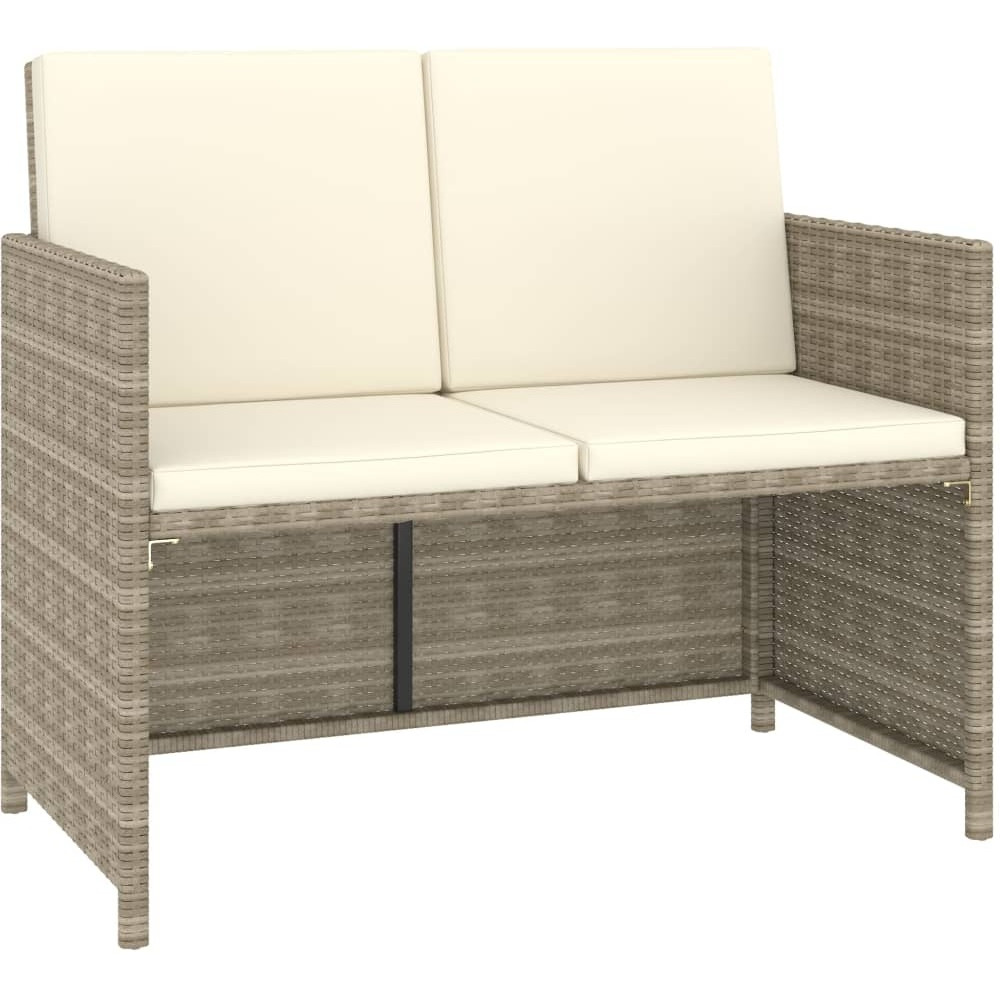 Vidaxl 6 Piece Patio Dining Set With Cushions Poly Rattan Beige