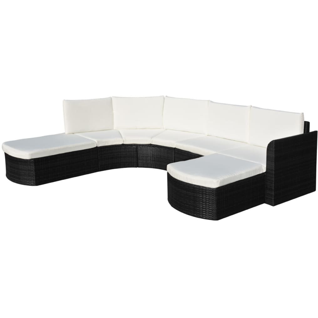 Vidaxl 4 Piece Patio Lounge Set With Cushions Poly Rattan Black