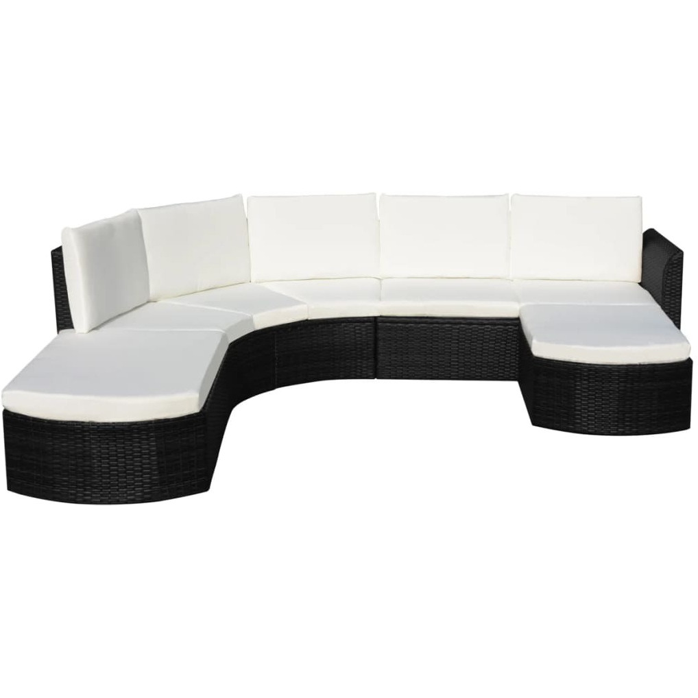Vidaxl 4 Piece Patio Lounge Set With Cushions Poly Rattan Black