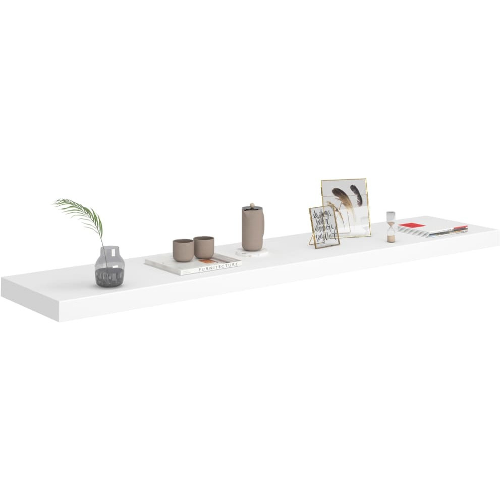 Vidaxl Floating Wall Shelf White 47.2"&quotX9.3"&quotX1.5"" Mdf