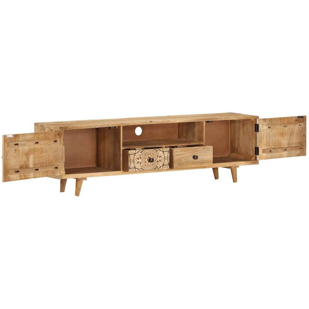 Vidaxl Tv Cabinet 55.1"&quotX11.8"&quotX15.7"" Solid Mango Wood