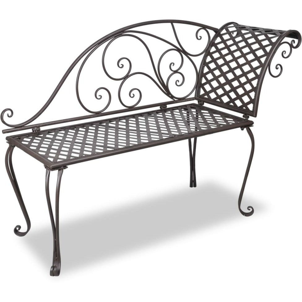 Vidaxl Patio Chaise Lounge 50.4"" Steel Antique Brown