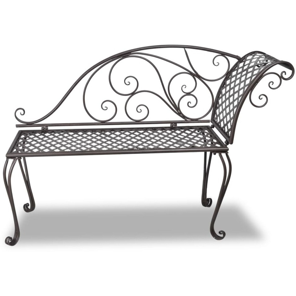 Vidaxl Patio Chaise Lounge 50.4"" Steel Antique Brown