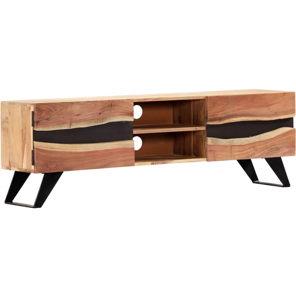 Vidaxl Tv Cabinet 55.1"&quotX11.8"&quotX17.7"" Solid Acacia Wood