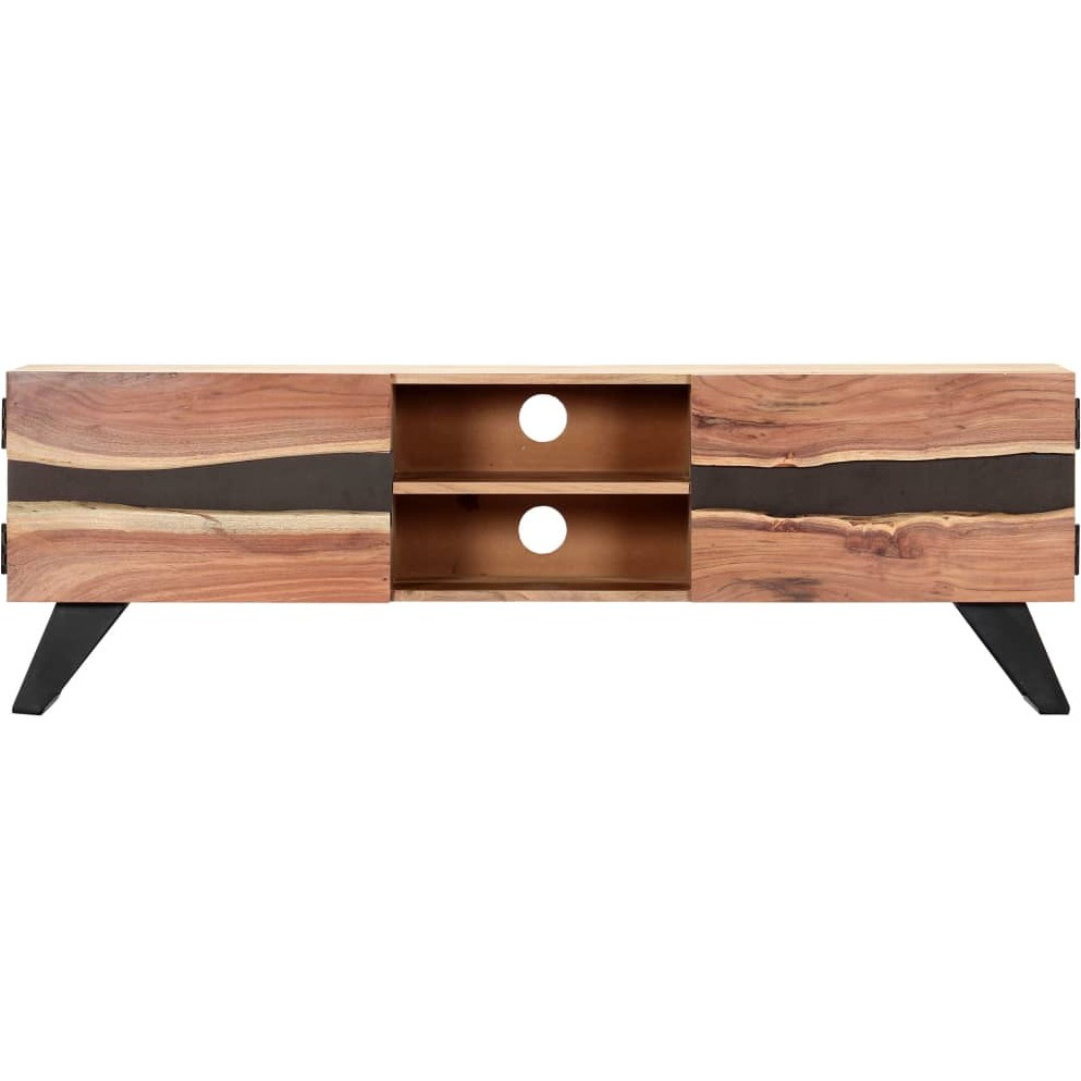 Vidaxl Tv Cabinet 55.1"&quotX11.8"&quotX17.7"" Solid Acacia Wood