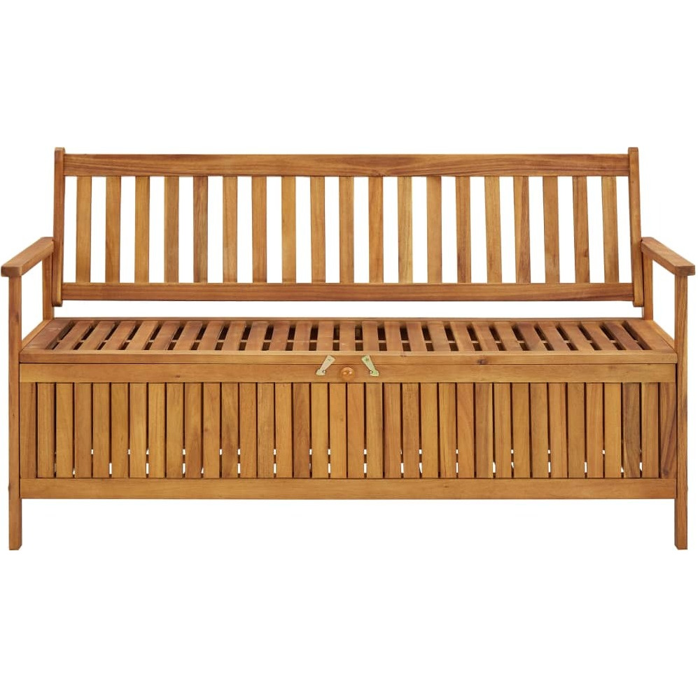 Vidaxl Patio Storage Bench 58.3"" Solid Acacia Wood