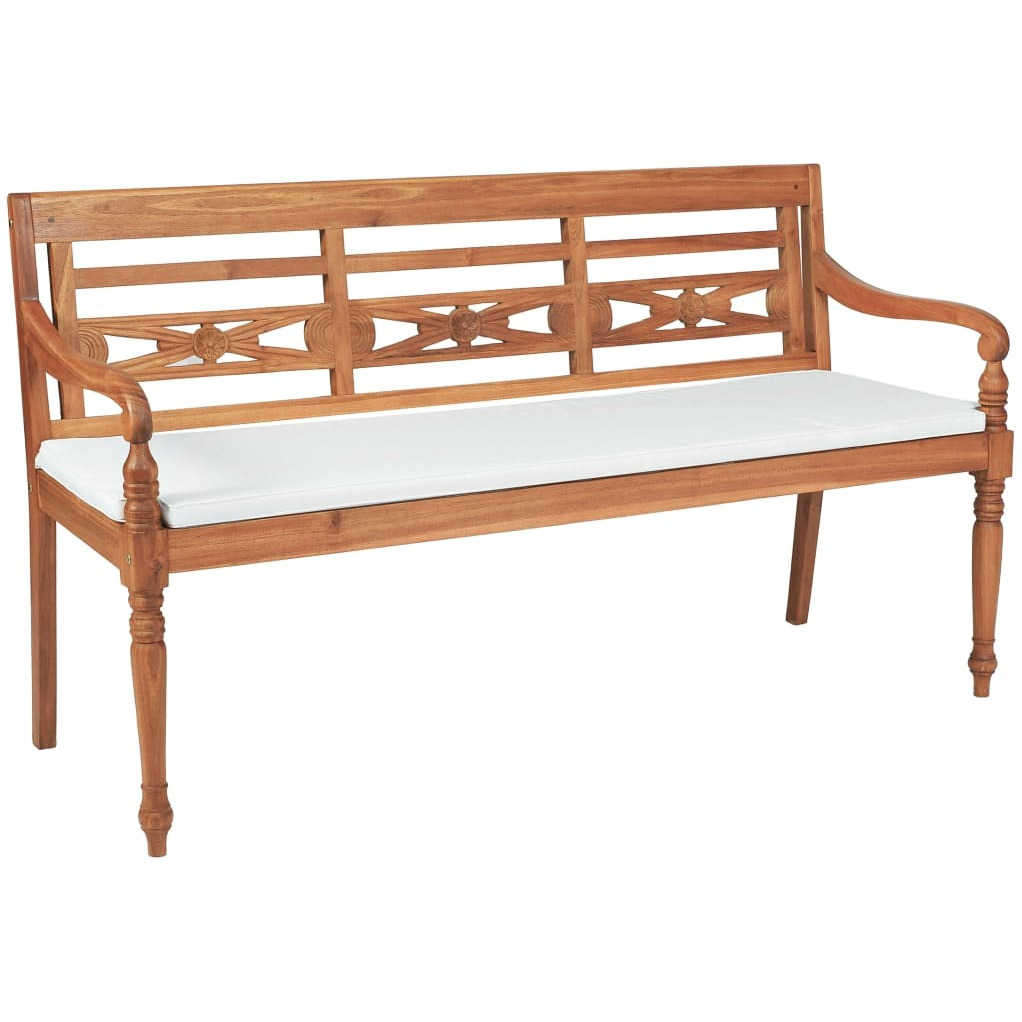 Vidaxl Batavia Bench With Cushions 59.1"" Teak