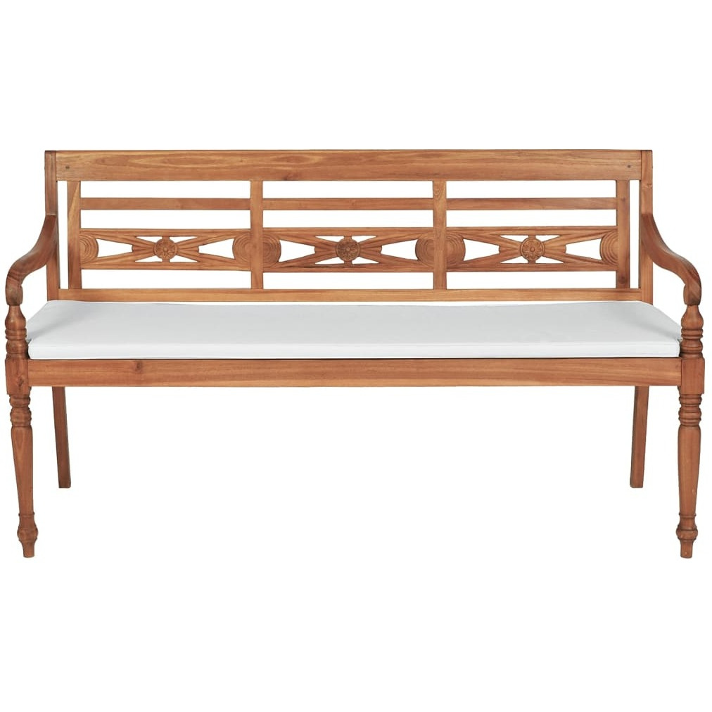 Vidaxl Batavia Bench With Cushions 59.1"" Teak