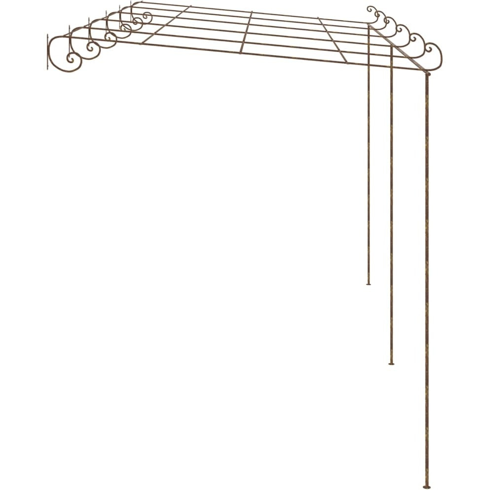 Vidaxl Garden Pergola Antique Brown 19.7'X9.8'X8.2' Iron