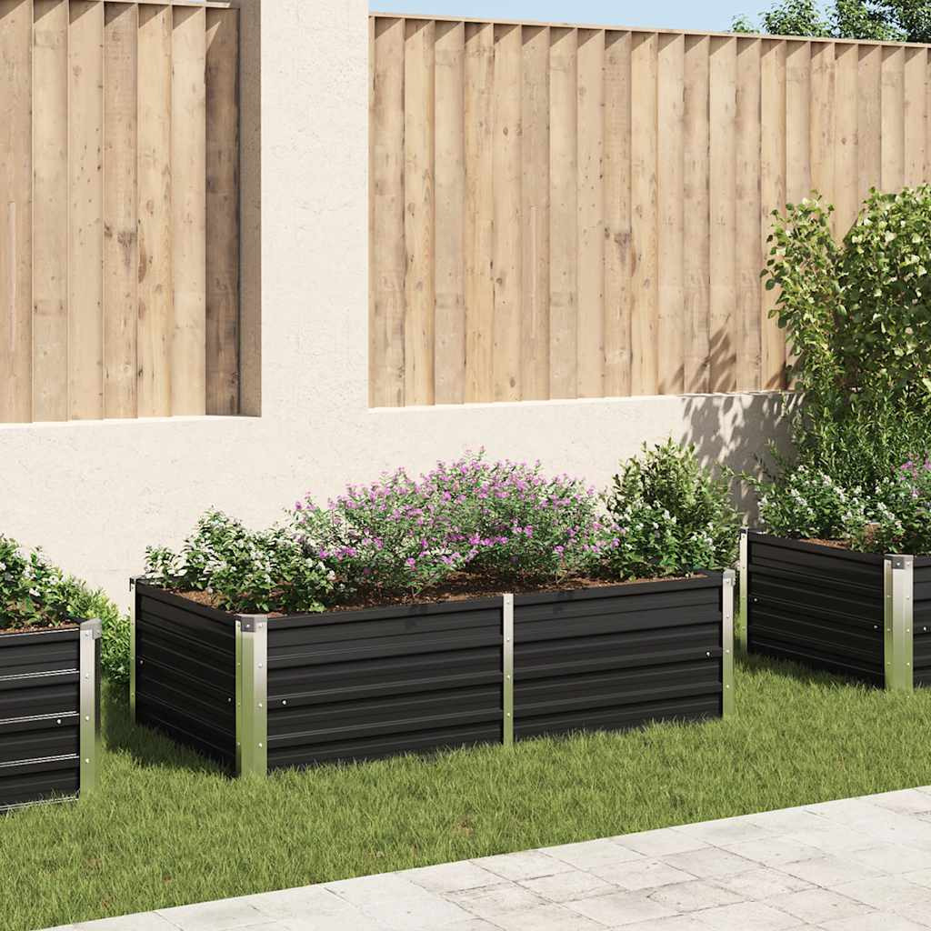 Vidaxl Raised Garden Bed 63"&quotX31.5"&quotX17.7"" Galvanized Steel Anthracite