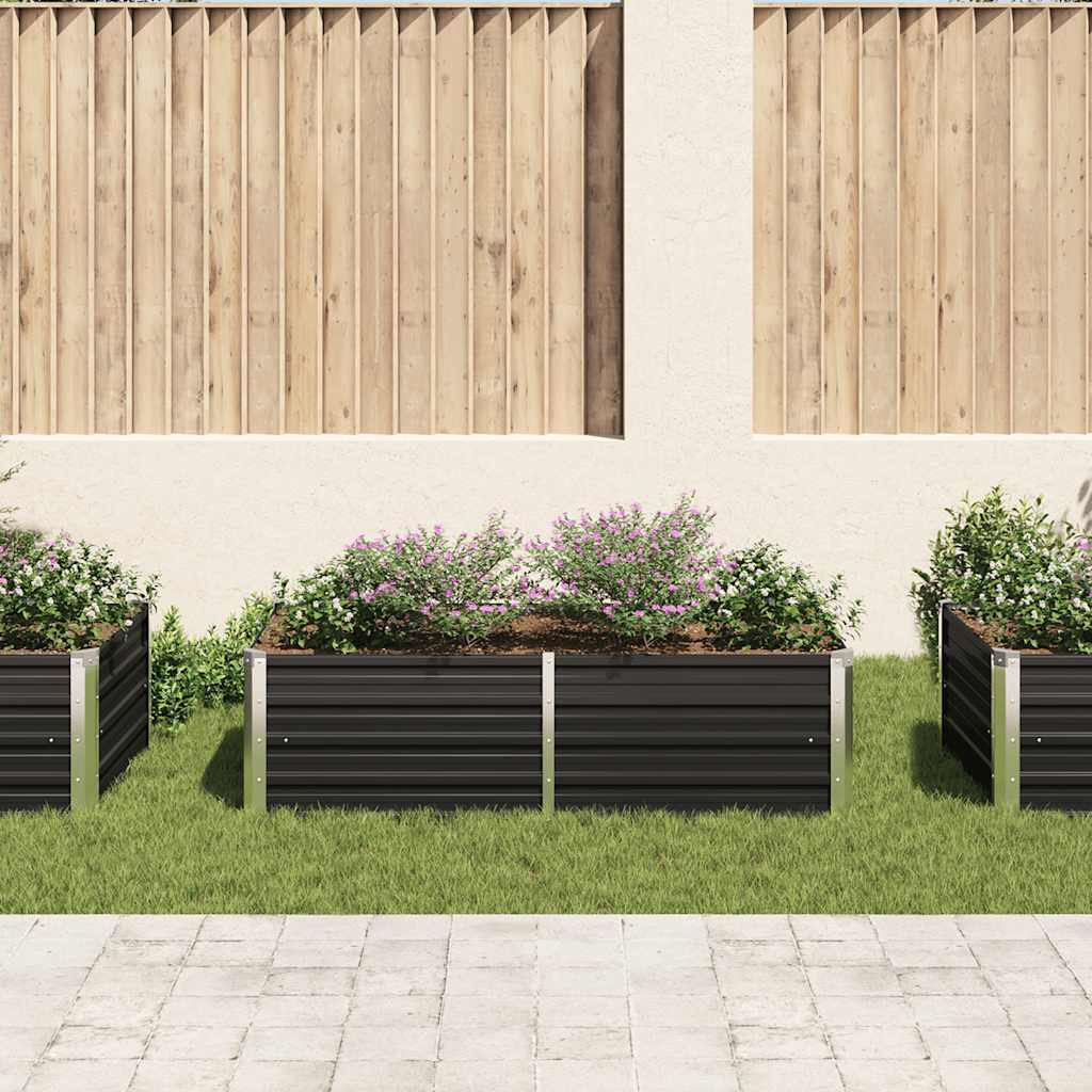 Vidaxl Raised Garden Bed 63"&quotX31.5"&quotX17.7"" Galvanized Steel Anthracite