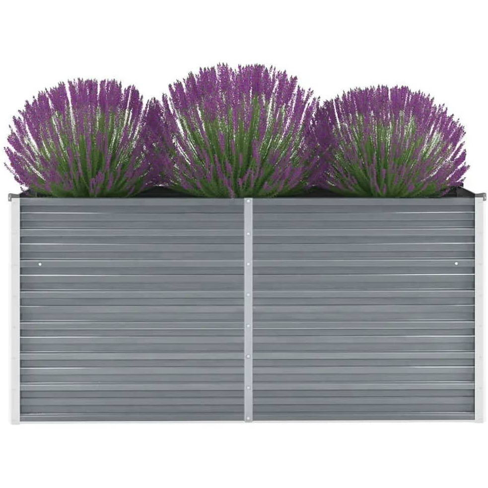Vidaxl Garden Raised Bed Galvanized Steel 63"&quotX15.7"&quotX31.3"" Gray