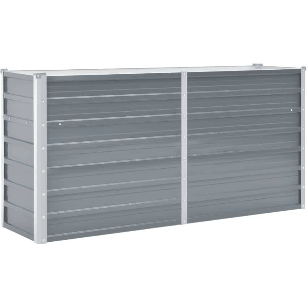 Vidaxl Garden Raised Bed Galvanized Steel 63"&quotX15.7"&quotX31.3"" Gray