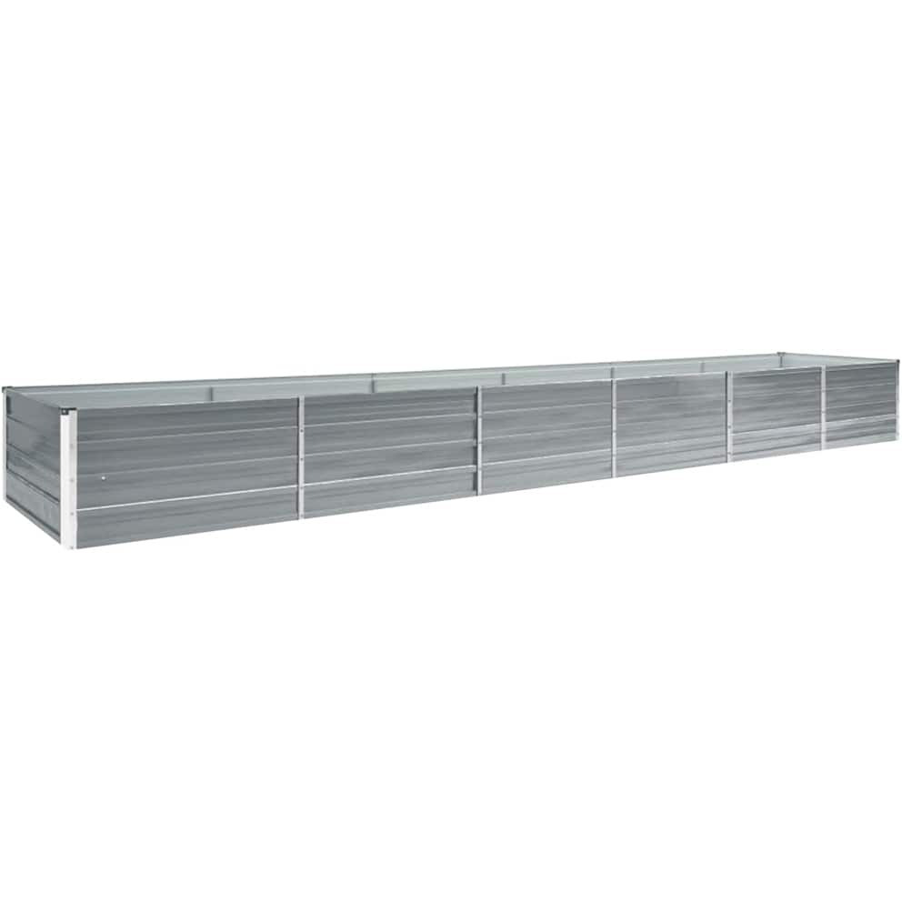 Vidaxl Garden Raised Bed Galvanized Steel 189"&quotX31.5"&quotX17.7"" Gray
