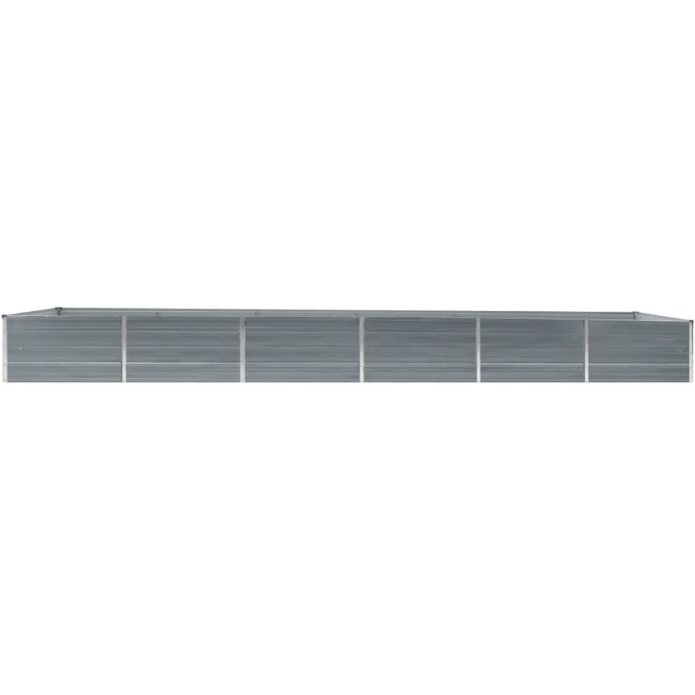 Vidaxl Garden Raised Bed Galvanized Steel 189"&quotX31.5"&quotX17.7"" Gray