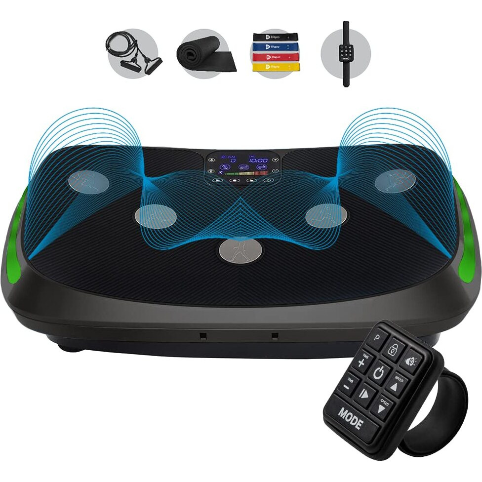 Lifepro Rumblex 4D Vibration Plate Exercise Machine - Triple Motor Oscillation Linear Pulsation + 3D4D Vibration Platform - Whole Body Viberation Machine For Home Weight Loss & Shaping. (Black)