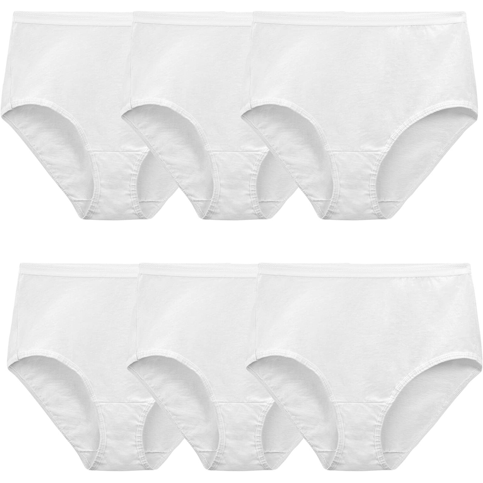 Fruit Of The Loom Women's Eversoft Underwear, Tag Free & Breathable, Available In Plus Size, Brief-Cotton-6 Pack-White, 8
