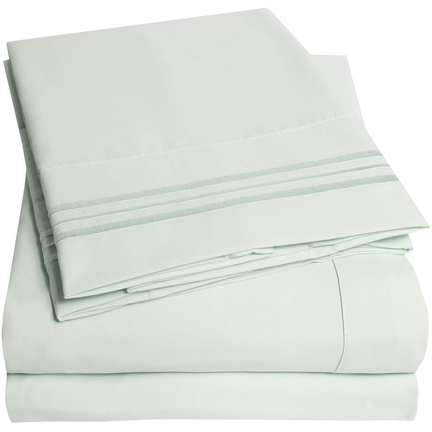 1500 Supreme Collection Twin Sheet Sets Mint Green - 3 Piece Bed Sheets And Pillowcase Set For Twin Mattress - Extra Soft, Elastic Corner Straps, Deep Pocket Sheets, Twin Mint Green
