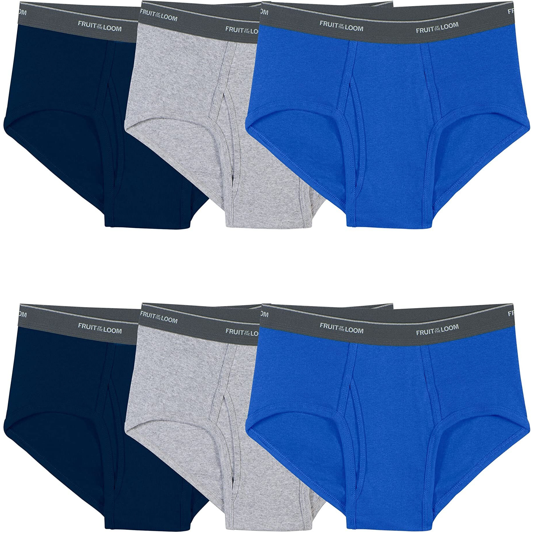 Fruit Of The Loom Mens Tag-Free Cotton Briefs Underwear, 6 Pack - Assorted Colors, Medium Us