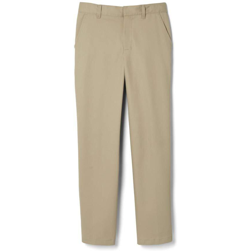 French Toast Boys Adjustable Waist Relaxed Fit (Standard & Husky) Pants, Khaki, 12 Slim Us