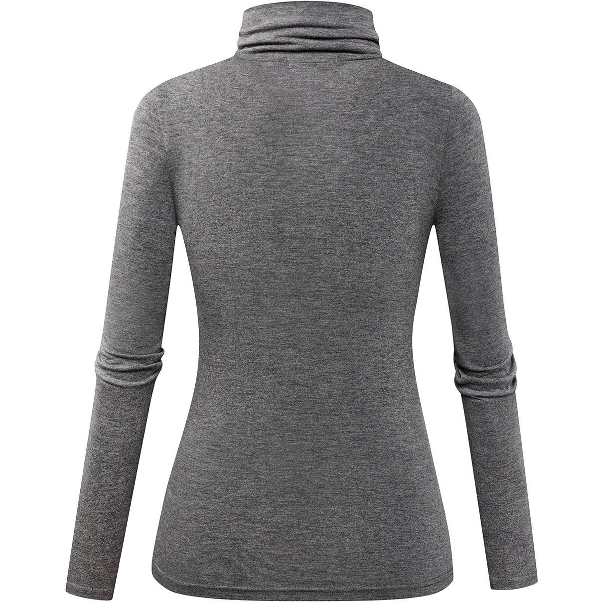 Herou Women 's Turtleneck Long Sleeve Lightweight Soft Pullover Tops Grey X-Large