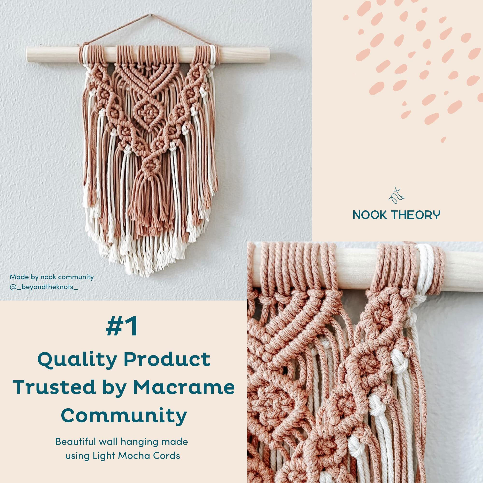 Nook Theory Cotton 3Mm Macrame Cord 220 Yards - 4Mm 5Mm Soft Macrame Rope Perfect For Knots - Supplies For Wall Hangers & Boho Decorations - Cotton String (Milk Cream 3Mm 220 Yards)