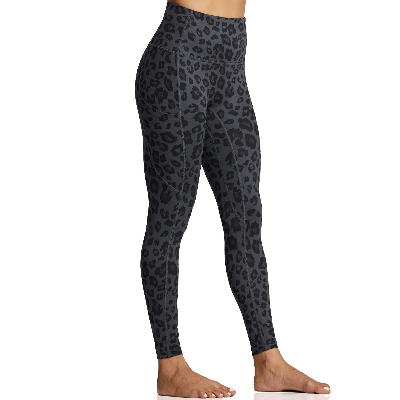 Zuty 7/8 Workout Leggings For Women High Waisted Leggings With Pockets Squat Proof Yoga Ankle Leggings Plus Size 25 "" Black Leopard 5Xl