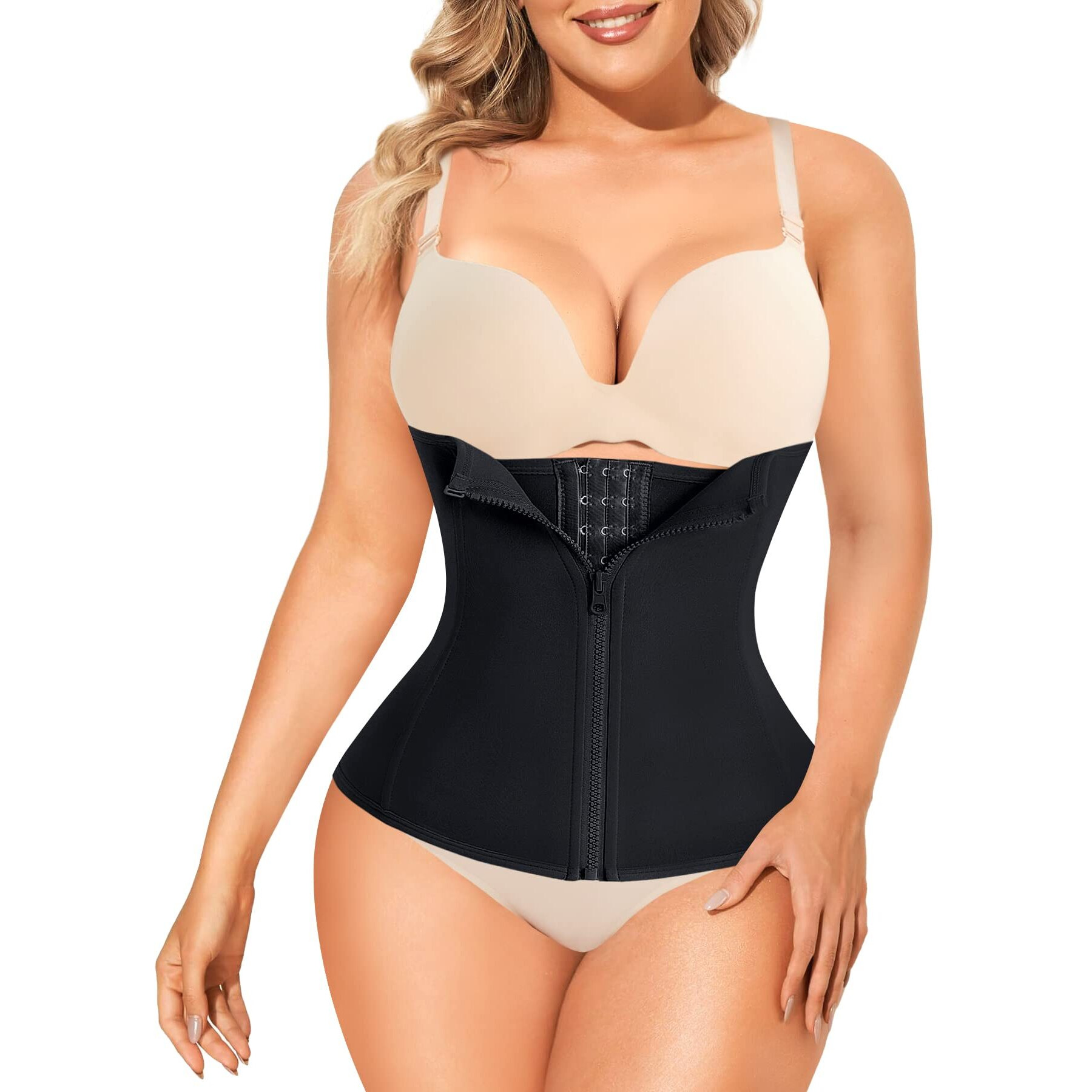 Loday Waist Trainer Corset For Weight Loss Tummy Control Sport Workout Body Shaper Black,Small