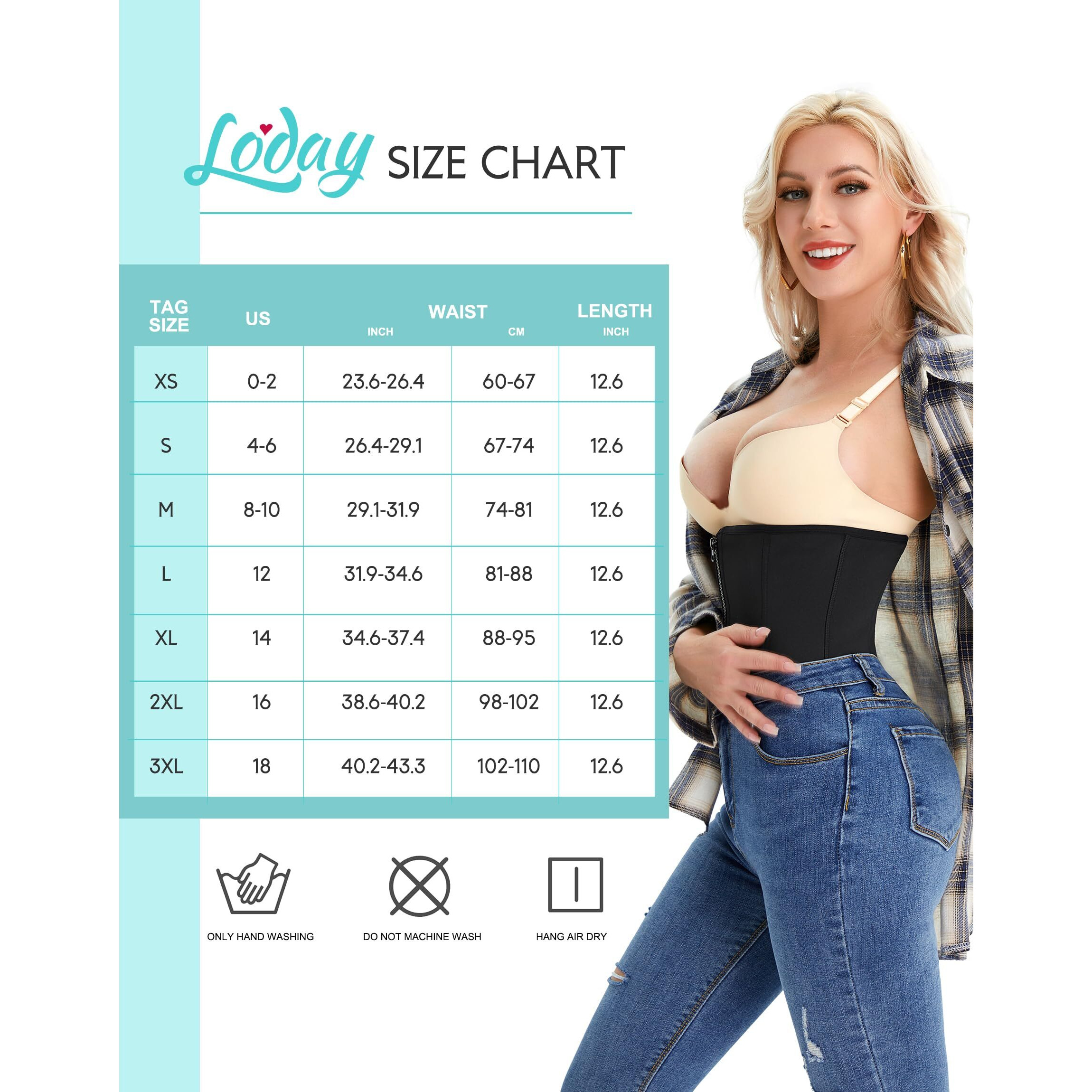 Loday Waist Trainer Corset For Weight Loss Tummy Control Sport Workout Body Shaper Black,Small