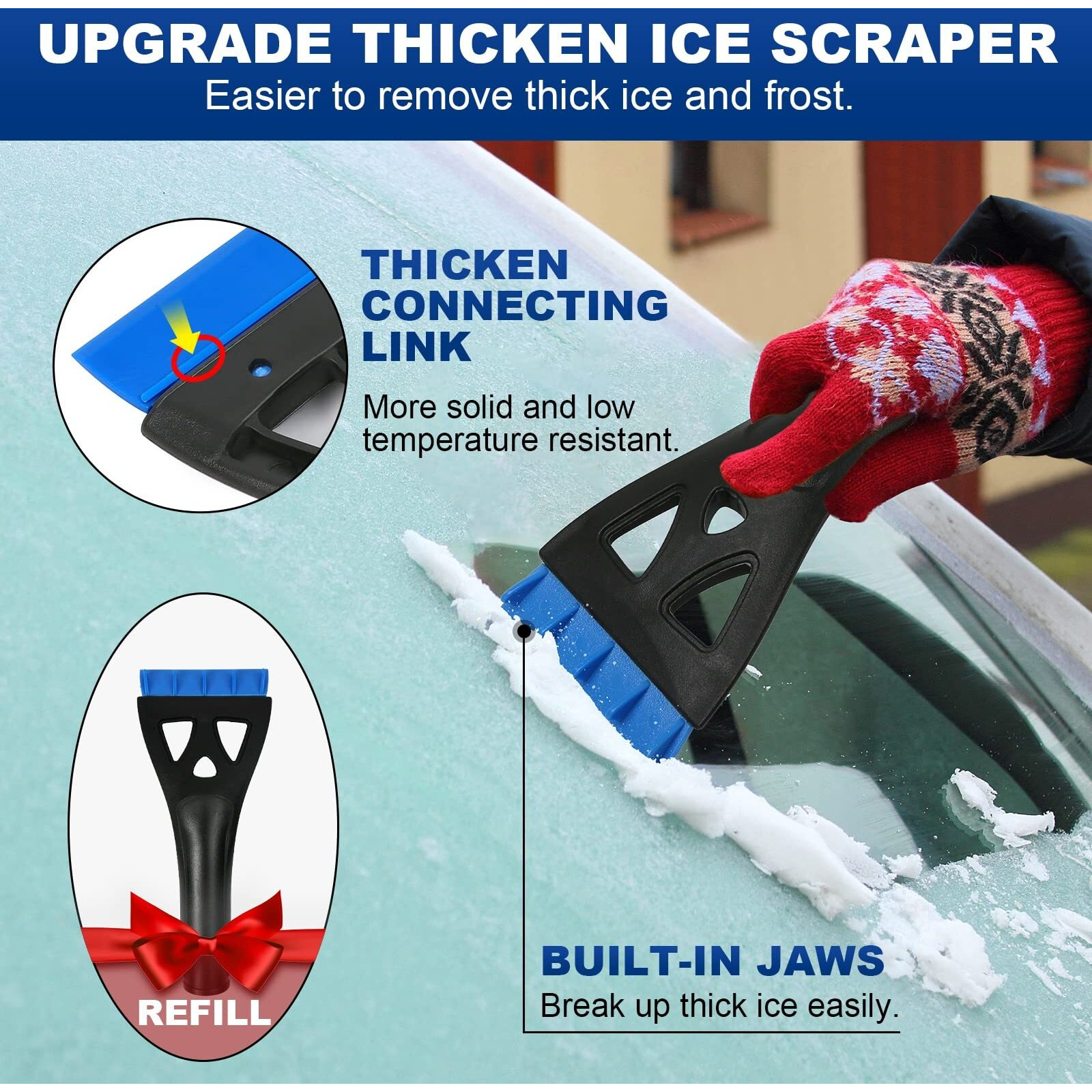 34 "" Extendable Ice Scrapers For Car Windshield 2-In-1 Snow Brush For Car Snow Scraper For Car Snow Scraper And Drush With Ergonomic Foam Grip For Cars, Trucks, Suvs With 360 Pivoting Brush Head Blue