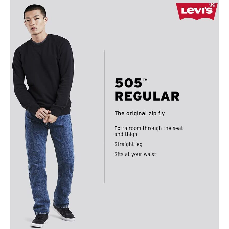 Levi's Men's 505 Regular Fit Jeans, Hawker, 38W X 32L