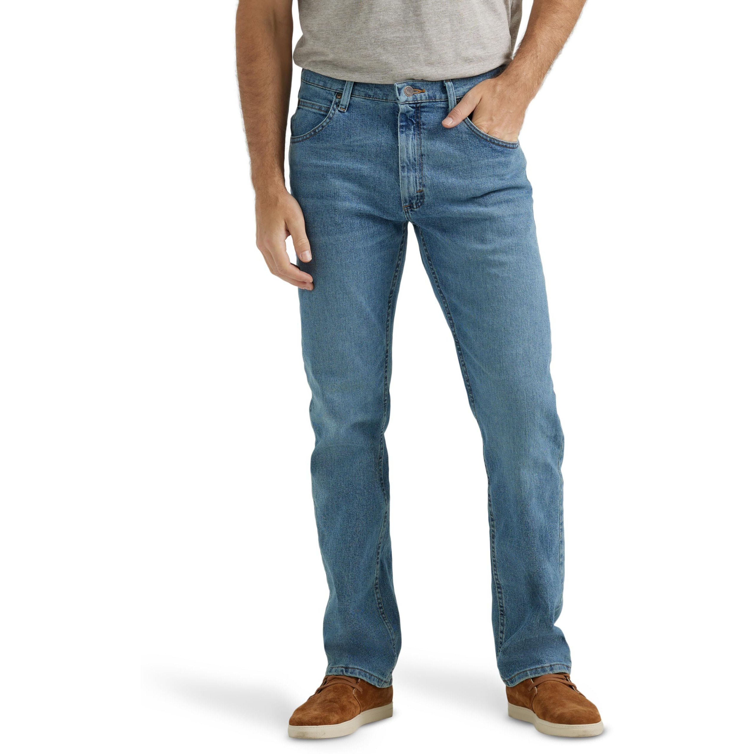 Wrangler Authentics Men's Classic 5-Pocket Regular Fit Jean, Vintage Blue Flex, 38W X 32L