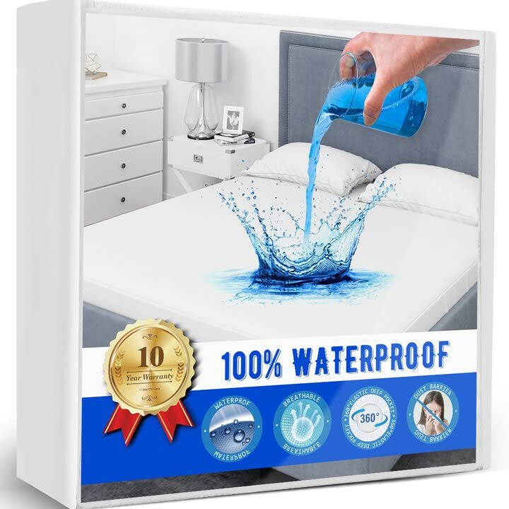 Full Size Mattress Protector Waterproof Mattress Protector Full Mattress Pad Cover Noiseless, Soft Breathable Cotton Terry For Pets Kids Adults 54"" X 75"" White