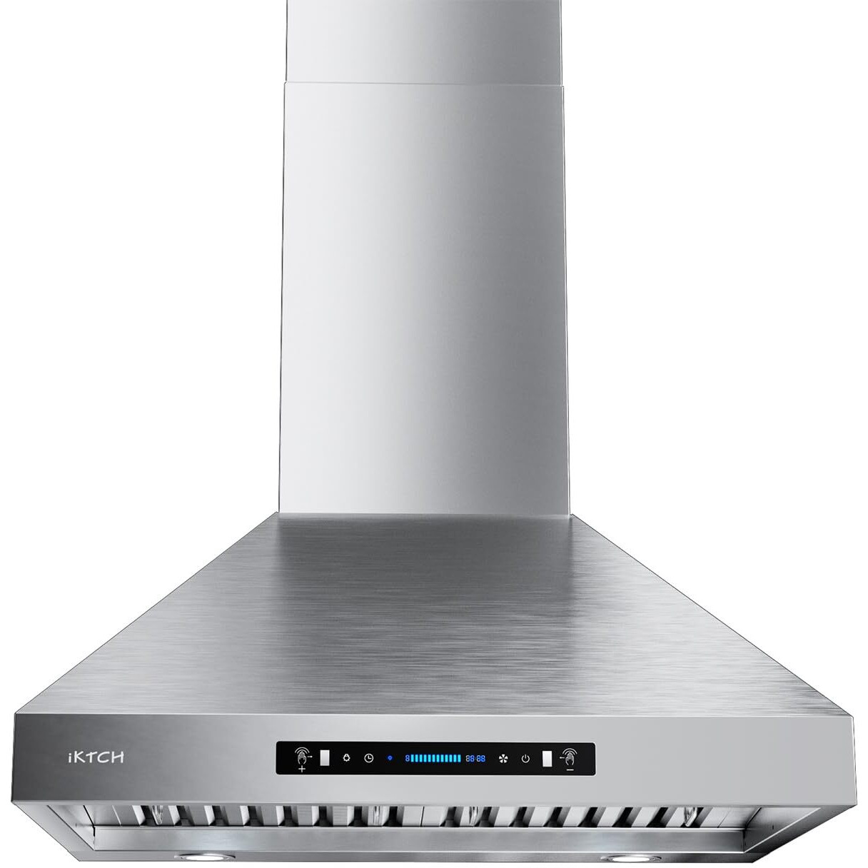 Iktch 36-Inch Wall Mount Range Hood 900 Cfm Ducted/Ductless Convertible, Kitchen Chimney Vent Stainless Steel With Gesture Sensing & Touch Control Switch Panel, 4 Pcs Adjustable Lights