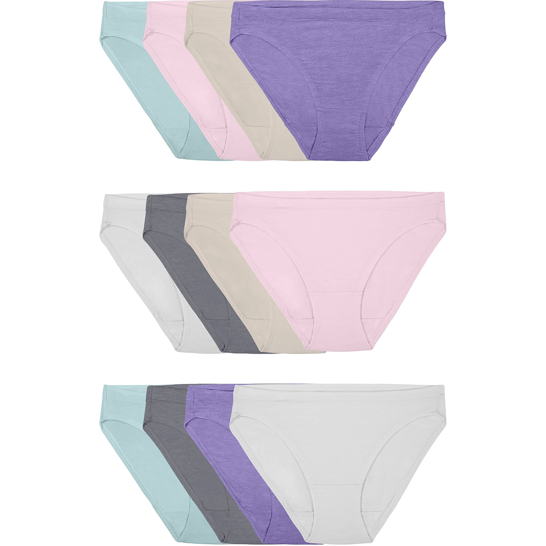 Fruit Of The Loom Womens Beyondsoft (Regular & Plus Size) Bikini Style Underwear, Bikini - Modal 12 Pack Assorted Colors, 6 Us