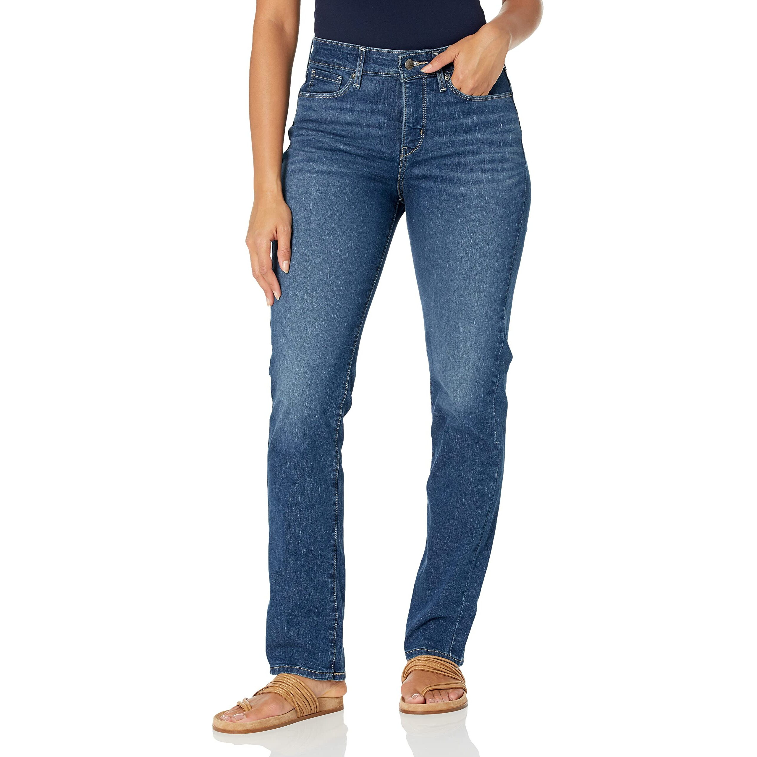 Signature By Levi Strauss & Co. Gold Women's Size Curvy Totally Shaping Straight Jeans (Available In Plus Size), (New) Jackson Square, 18 Long