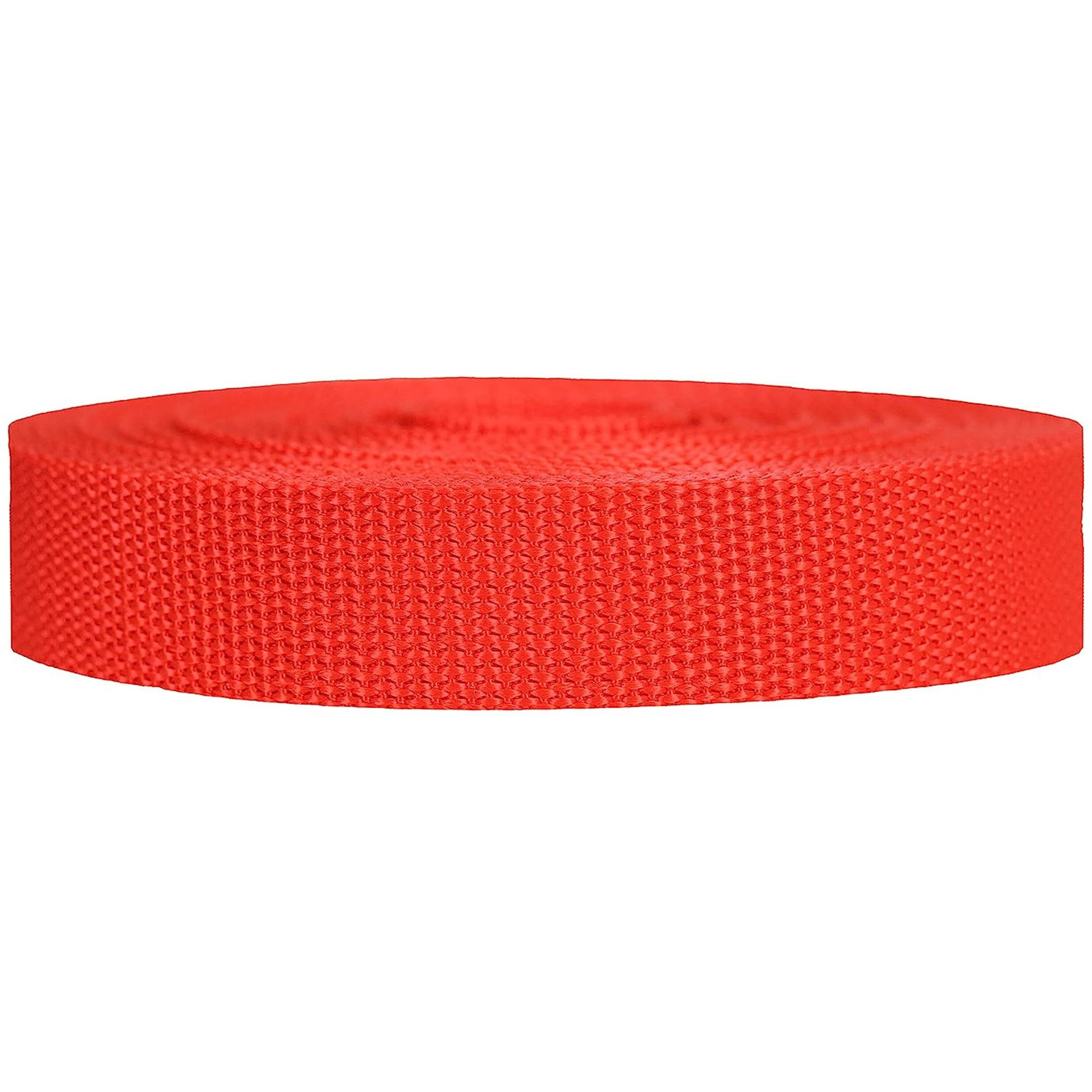 Strapworks Heavyweight Polypropylene Webbing - Heavy Duty Poly Strapping For Outdoor Diy Gear Repair, 1 Inch X 25 Yards - Blood Orange