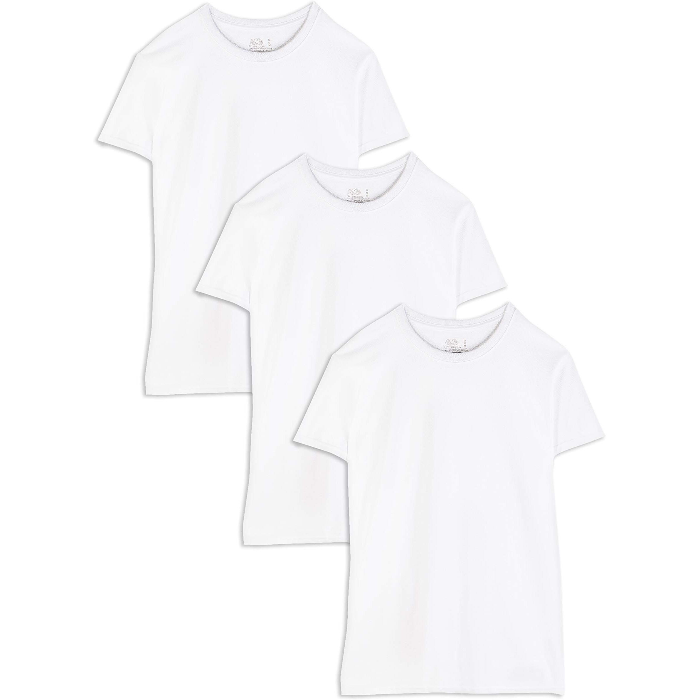 Fruit Of The Loom Men's Tall Tag-Free Undershirts, Big Man-Crew-3 Pack, Xx-Large