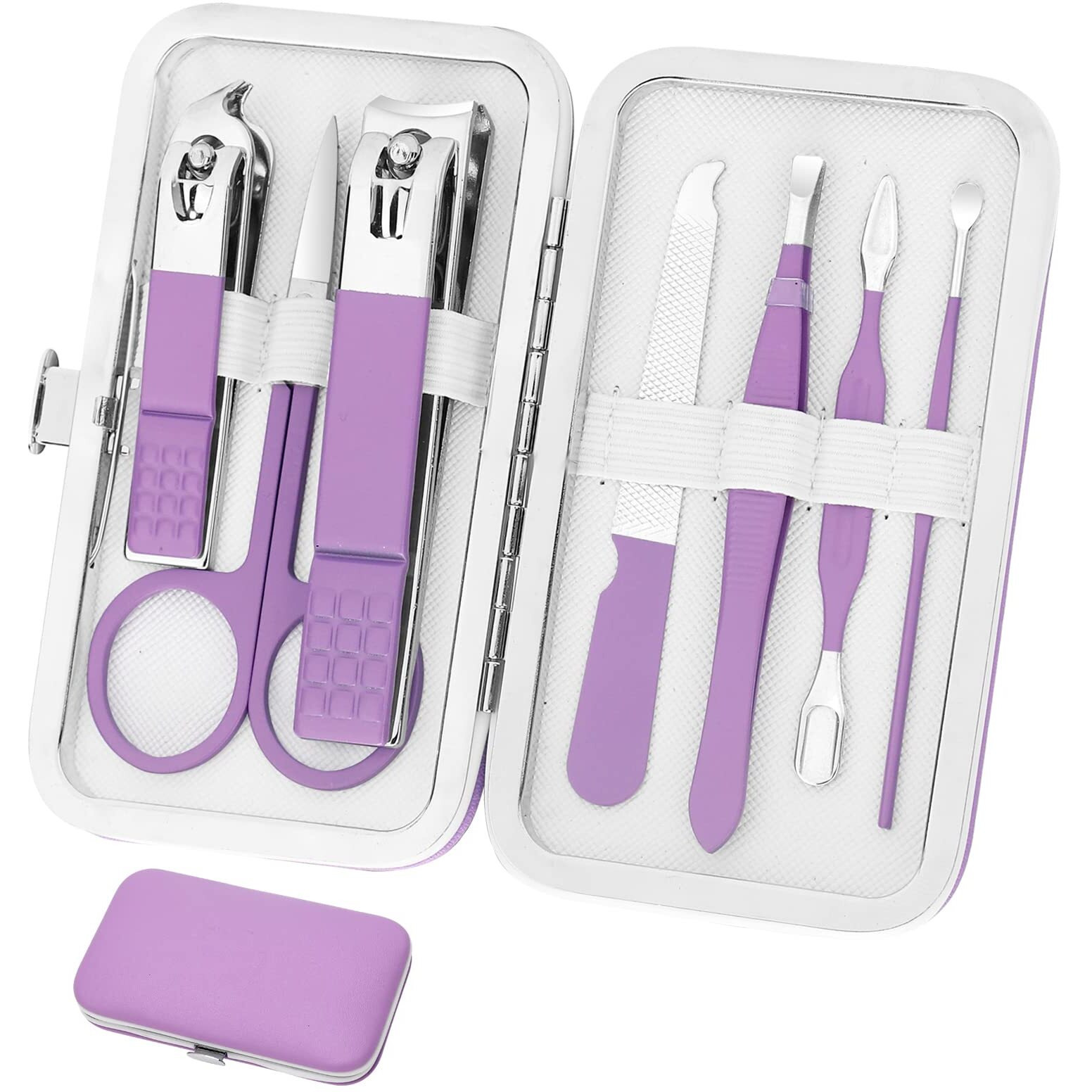 Manicure Set Women Nail Clipper Set Grooming Kit Pedicure Kit Finger Nail Clippers Grooming Kit Nail Tools Gift 8 In1 With Travel Case For Women Girls Friends Parents Gifts