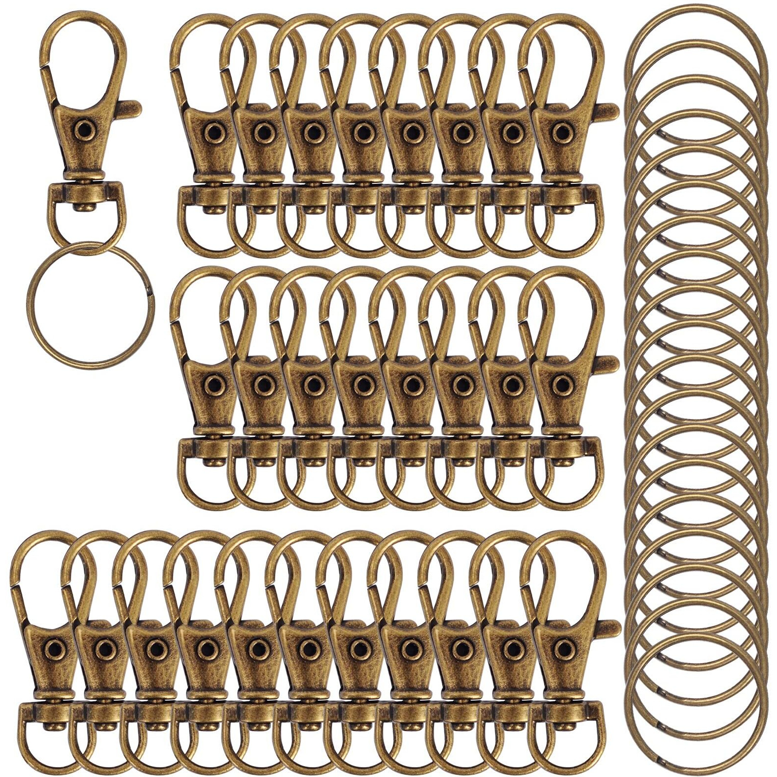 120Pcs Premium Swivel Lanyard Snap Hook With Key Rings (Multicolor)