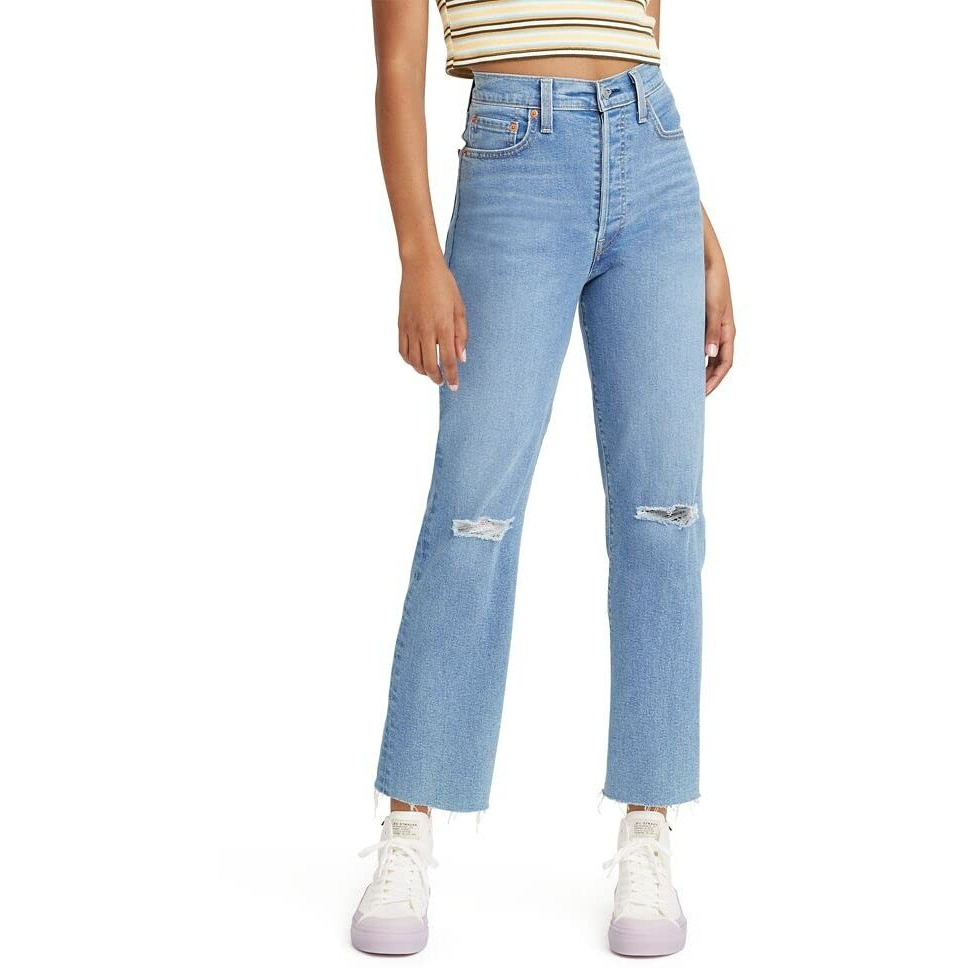 Levi's Women's Ribcage Straight Ankle Jeans, Fall Trip-Medium Indigo, 26